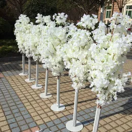 Decorative Flowers 150CM Tall Upscale Artificial Cherry Blossom Tree Runner Aisle Column Road Leads For Wedding T Station Centerpieces