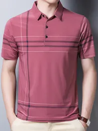 남자 tshirts gaaj 브랜드 폴로 셔츠 남자 비즈니스 스트라이프 트 셔츠 탑 캐주얼 티셔츠 정기적 인 티 소셜 폴로 르스웨어 세련된 옷 230309