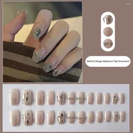 Fałszywe paznokcie 1 Ustaw delikatne mieszanki o wysokim połysku rozmiar złamany sztuczny diament sztuczny manicure paznokcie