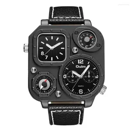 腕時計のユニークな時計ビッグサイズの正方形のダイヤルコンパス装飾クォーツメンスポーツreloj hombre mannen horloge