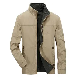 Giubbotti da uomo Primavera Autunno Mens Bomber in cotone Militare Giacca a vento doppia usura Cappotto Plus Size 4XL Chaquetas Hombre