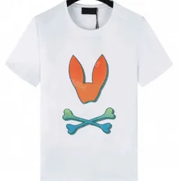 Brand camisetas masculinas Bunny Bunny Padrão de algodão O-gola O pescoço curto de manga curta Prind Ghost Rabbit Animal Tri