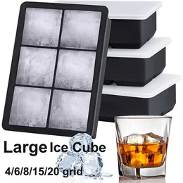 Narzędzia lodów 4681520 GRID Duże lodowe klapa kwadratowa taca lodowa forma Big Cubitera Food Taca Form Form DIY Ice Cube Tray Z0308