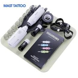 Tattoo Maschine Dragonhawk Rotary Wireless Stift Batterie Permanent Make-Up Nadeln Patrone Tinte Pigment Set Versorgung 230310