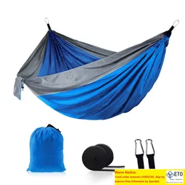 44 Colors Outdoor Parachute Hammock Foldable Camping Swing Hanging Bed Nylon Cloth Hammocks With Ropes Carabiners