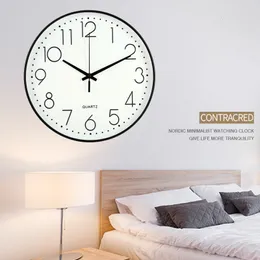 Wall Clocks 8/12inch Nordic Wall Clock Dinning Restaurant Cafe Decorative Wall Clock Clear Face Silent Living Room Decoration Wall Decor 230310