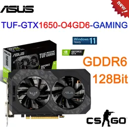 بطاقة رسومات ASUS TUF-GTX1650-O4GD6-GAMING GDDR6 128 بت 4GB دعم سطح المكتب AMD Motherboard 1680MHz Gameplaca de Vdeo New