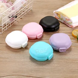 Macaron färg badrum tvål fodral maträtt hem dusch rese vandring tvålhållare container pp bärbar tvållåda med lock tätning bh8447 tyj