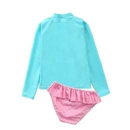 Endelar Flamingo Swimsuit Set Girls '2-Piece Sun Protection Rash Guard Set Kids Girl Beach Long Sleeve Swim Shirt and Shorts Set