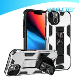 Magnetische ringhouder Stickstand Protective Phone Case voor iPhone 14 Plus 13 Pro Max 12 Mini 11 XR Militaire kwaliteit Stand Hidden Back Cover XMaster