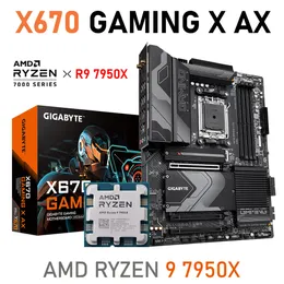 AMD RYZEN 9 7950X AM5 CPU Combo Gigabyte X670 Gaming x Ax AMD x670 Motherboard DDR4 Socket 128 GB AM5 Kit de processador PCIE 5.0 ATX