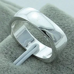 Anéis de casamento 925 Sterling Silver Smooth Ring for Women Man Brand Fashion Engagement Jóias de festa