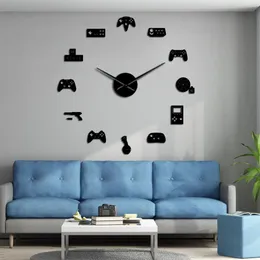 Kontroler do gry wideo DIY Giant Wall Clock Game Joysticks Naklejki graficzne grafice wideo Znaki gier Znaki sypialni Boy Bedroom Room Decor Y220t
