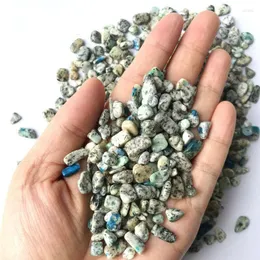 Decorative Figurines Wholesale 50g 2 Size Natural Feldspar And Mica Azurite Tumbled Crystal Gravel Stones Stone