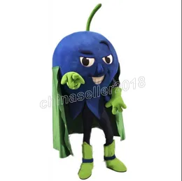 Cool Superman Blueberry Mascot Costume Dostosuj kreskówkę Anime Postacie postać dla dorosłych rozmiar Bożego Narodzenia kostiumów urodzinowych