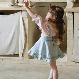 Childrens Maxi Skirts Denim Suspender Skirt: Girls' Fashion Casual Ruffle  Strap Dress, Mini Skirt Suspenders Available for Kids