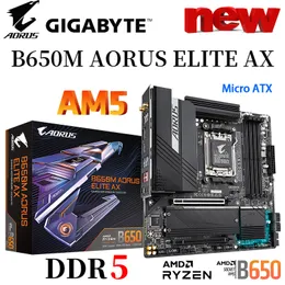 기가 바이트 B650M 아오루스 엘리트 도끼 새로운 마이크로 -ATX AMD B650 DDR5 6600 (OC) MHZ M.2 USB3.2 128G Wi-Fi 6E 소켓 AM5 Ryzen CPU 마더 보드