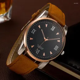 Wristwatches 2023 YAZOLE Mens Watch Top Erkek Kol Saat Men Waterproof Leather Roman Men's Male Clock Relojes