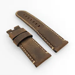 24mm Nubuck Calf Folding Deployment Clasp Watch Band Leather Fit For PAM PAM 111 Wirst watch