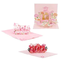 Presentkort 3D Mothers Day Card Greating Flowers Floral Bouquet Mamma fru Födelsedagsjubileum Sympati Lembrancinhas Dia Das Mes Z0310