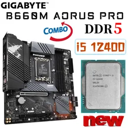 기가 바이트 B660M AORUS PRO DDR5 마더 보드 콤보 인텔 코어 i5 12400 지원 D5 5600 (O.C.) MHZ 128GB M.2 MICRO ATX 메인 보드 NEW