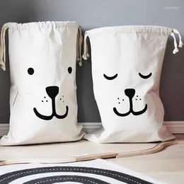 Storage Bags INS Cartoon Kids Toy Bag Drawstring Backpack Baby Clothings Laundry Children Room Organizer Pouch