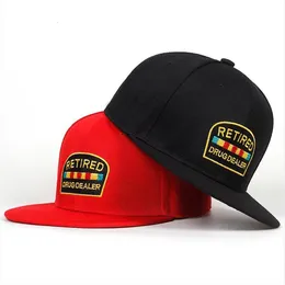 Traer de drogas retirado Capas de béisbol Black Red Streetwear Ajustable Snapback Hats Men Women Hip Hop Caps Garros233r