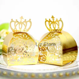 Crown Candy Box Hollow Out Flower Candy Chocolate Boxes Paper Barn Candies Box Festival Wedding Party Baby Shower Favor Th0901