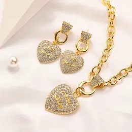 Дизайнерские ожерелья для серьги с алмазными серевками Set Heart Love Серьги Дизайнерский подвесной колье