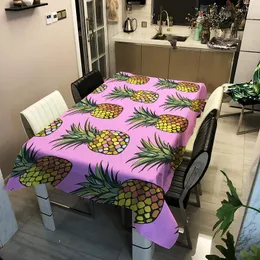 Bordduk Ananas tryckt Draduk Modern Vattentät matbord täcker polyester hem bröllop dekoration mantel mesa