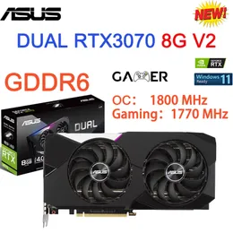 Asus Place de Vdeo ATS RTX3070 O8G Gaming Dual RTX 3070 8G V2 TUF-RTX3070-O8G-V2-GAMING ROG Strix Karty wideo GDDR6 LHR NOWOŚĆ