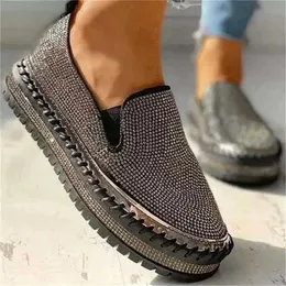 Dress Shoes Spring Flats Women Shoes Slip on Loafers Fashion Rhinestone Woman Platform Sneakers Footwear Female Leisure Thick Heel Shoes J230309