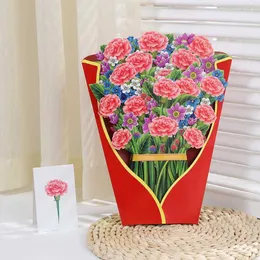 Gift Cards Fivecolor 3D Pop Up Mothers Day Cards Gifts Floral Bouquet Greeting Cards Flowers for Mom Wife Birthday Sympathy Get Well Z0310