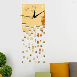 Orologi da parete Art Office Decoration Time Flies Square Watch Relogio Digital Reloj Murale DIY Home Decor Frammentazione