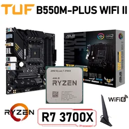 ASUS TUF Gaming B550M-Plus WiFi II B550 med Ryzen 7 3700X Motherboard Set PCI-E 4.0 DDR4 128GB Motherboard Kit Placa-Me New