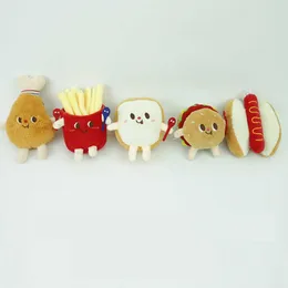 2023 Baby Kids Plush Doll Toys Super Soft Trend Fashion Hamburger Bag Pingente Chain Chain Chicken Leg Dolls Toys