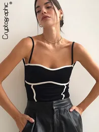 Casual Kleider Kryptografische Strap Sexy Bandage Bodysuit für Frauen Dünne Tops Party Club Mode Bodys Sommer Overalls Kleidung 230308