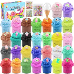 30pcs/set slime clay 장난감 키트 플라스틱 매력 슬라임 장난감 30ml*30 푹신한 가벼운 연질 폴리머 점토 스퀴즈 퍼티 DIY Putty DIY Playdough 2489