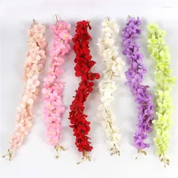 Kwiaty dekoracyjne 1PC 35 cm symulacja Wisteria Flower Silk sztuczny winorośl hydrangia rattan
