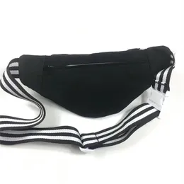 NOUVEAU sac de taille de style sac de ceinture de broderie blanche en toile noire sac de sport de bonne qualité