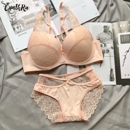 Bras Sets Other Panties Lingerie Bra Underwear for Women Sexy Section Breathable Female Large Plus Size Lace Push Up Bralette Bra and Panty Set 230310