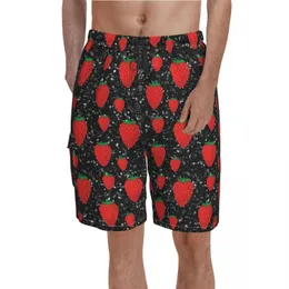 Shorts masculinos Sweet Fruits Board Red Strawberry Berries Padrão calças curtas Homens imprimidos em grandes dimensões Troncos de banho IDEAMEN's