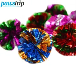 6pcs lot Diameter 5cm Mylar Crinkle Ball Cat Toys Interactive Colorful Ring Paper Pet Toy For Cats Kitten1315n