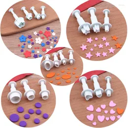 Baking Moulds Fondant Cake Cookie Plunger Cutter Candy Sugarcraft Flower Leaf Butterfly Heart Shape Decorating DIY Mold Tools Modelling