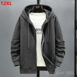 Herren Hoodies Sweatshirts Große Größe Fleece Kapuzenstrickjacke Herren Herbst Winter trendige Modejacke Plus Size Hoodie 12XL 10XL Große Herrenbekleidung 230310