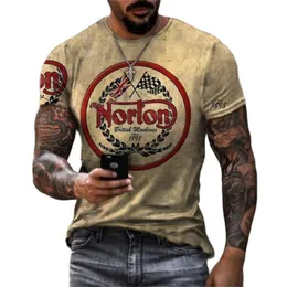 Magliette da uomo Maglietta vintage per uomo 3d norlon Moto manica corta Maglietta oversize allentata Maglietta da uomo Abbigliamento moda Top Camiseta 230310