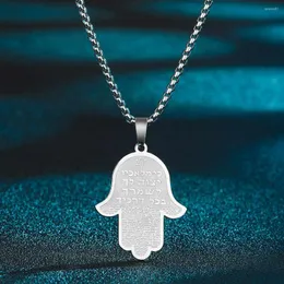 Pendant Necklaces Todorova Stainless Steel Hamsa Hand Necklace Fatima Choker For Men Punk Amulet Jewelry Gift