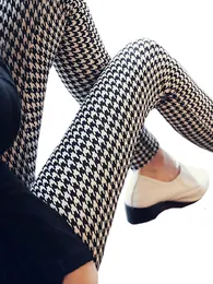 Leggings femininas cuhakci graffiti floral estampado leggins para mulheres houndstooth venda design elástico vintage w056 230309