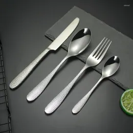 Dinnerware Sets Jishi 430 Stainless Steel Knife Fork And Spoon Water Cube Series El Top-grade Western Dining Set