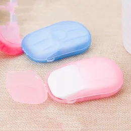 Disposable Portable Boxed Soap Paper Washing Hand Bath Travel Scented Foaming Small Plastic Soap Box Random Color